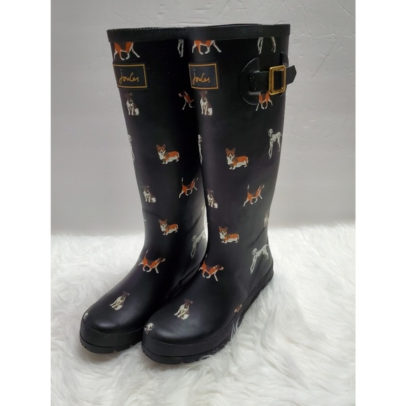 Joules Shoes - Joules Dog Print Welly Rain Boots Size

6